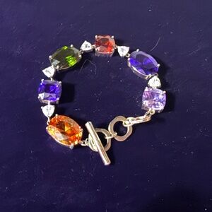 Vintage colorful sparkly crystals bracelet NWOT